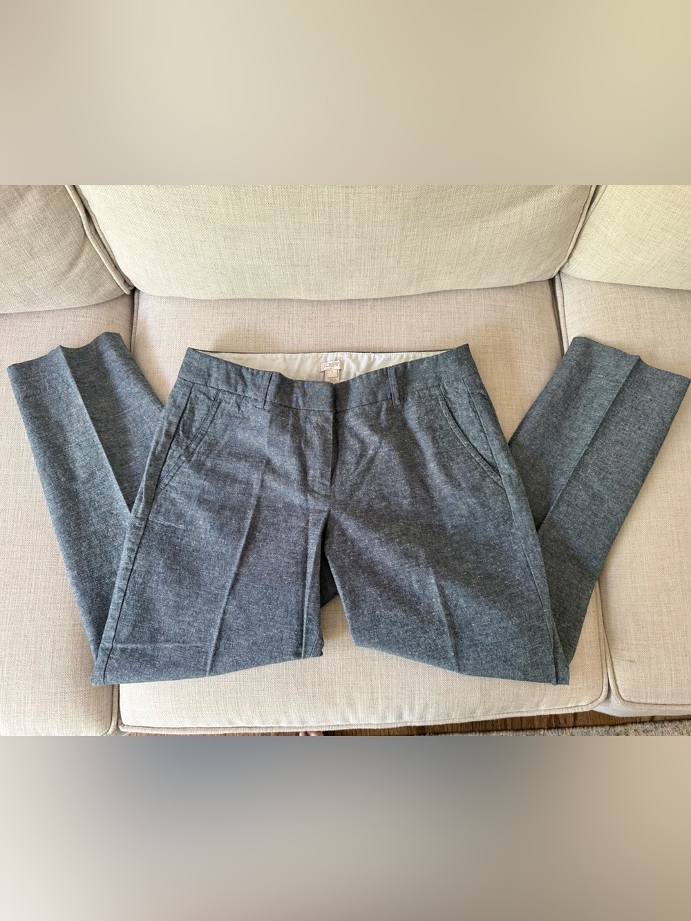 J, Crew Chambray Cropped Pants